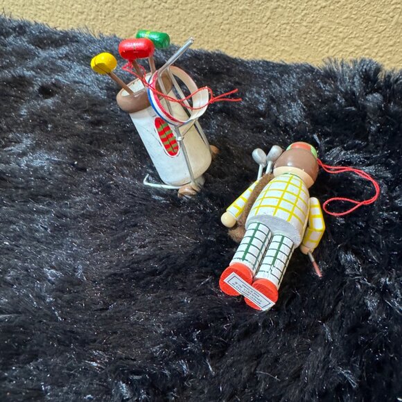 Vintage Wooden Golfer Figurine Set By Midwest Importers - Picture 2 of 3